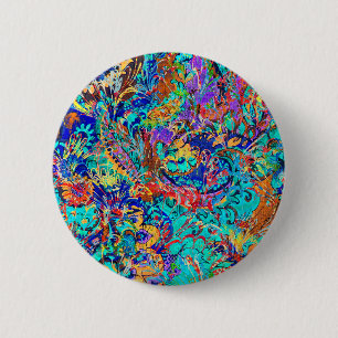 Badge Rond 5 Cm Joli motif floral vintage coloré