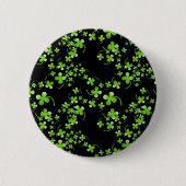 Badge Rond 5 Cm Joli motif Shamrock, vert sur accessoire noir (Devant)