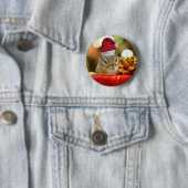 Badge Rond 5 Cm Joli Noël Chipmunk (En situation)