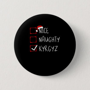 Badge Rond 5 Cm Joli Noël méchant patrimoine Kirghizistan