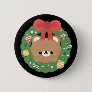 Badge Rond 5 Cm Joli Noël simple et amusant