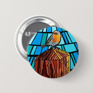 Badge Rond 5 Cm Joli oiseau de couleur vive