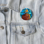 Badge Rond 5 Cm Joli oiseau de couleur vive (En situation)
