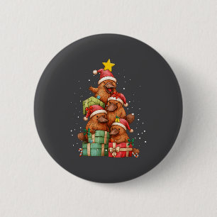 Badge Rond 5 Cm Joli Ornithorynque Le Sapin de Noël Chapeau de Noë