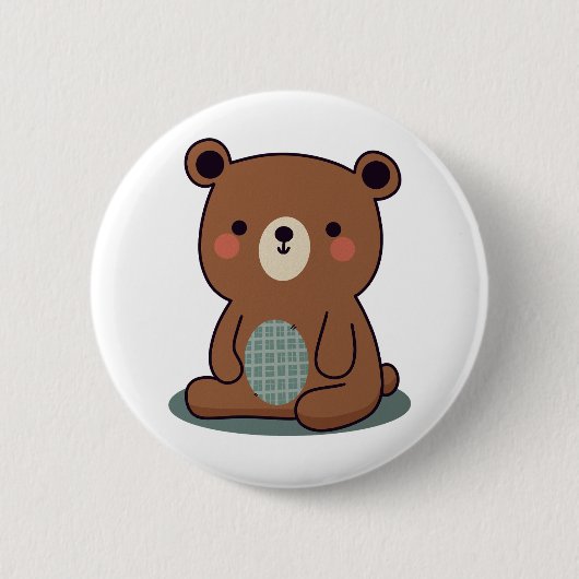 Badge Rond 5 Cm Joli Ours Brown Teddy (Devant)