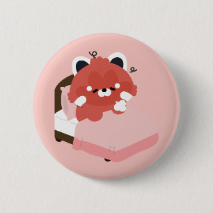 Badge Rond 5 Cm Joli Panda roux