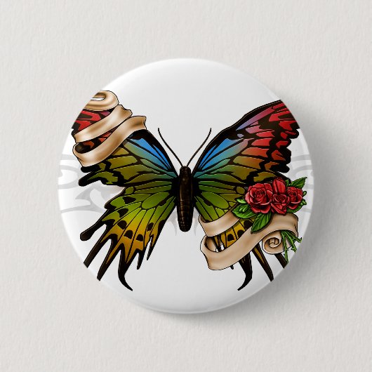 Badge Rond 5 Cm Joli papillon (Devant)