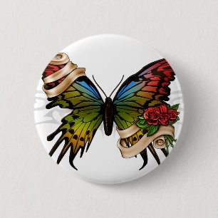 Badge Rond 5 Cm Joli papillon
