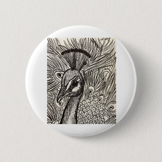 Badge Rond 5 Cm Joli Peacock (Devant)