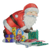 Badge Rond 5 Cm Joli père Noël emballage jouets cadeaux Noël