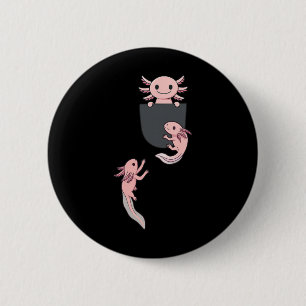 Badge Rond 5 Cm Joli petit axolotl jouant en grimpant dans la poch