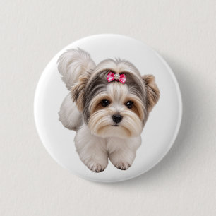 Badge Rond 5 Cm Joli petit chien portrait rond pin bouton