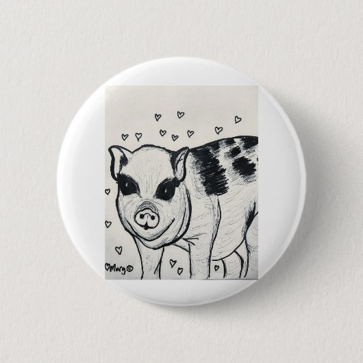 Badge Rond 5 Cm Joli Petit Piggy (Devant)