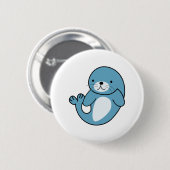 Badge Rond 5 Cm Joli phoque bébé (Devant & derrière)