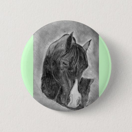 Badge Rond 5 Cm Joli portrait de cheval (Devant)