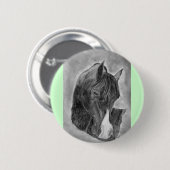 Badge Rond 5 Cm Joli portrait de cheval (Devant & derrière)