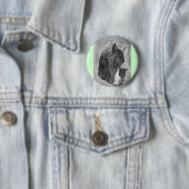 Badge Rond 5 Cm Joli portrait de cheval (En situation)