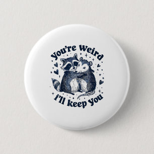 Badge Rond 5 Cm Joli Raton laveur Opossum Enlaçant un Couple Excen