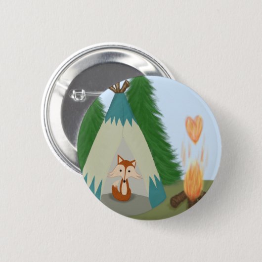 Badge Rond 5 Cm Joli renard solitaire (Devant & derrière)