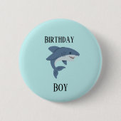 Badge Rond 5 Cm Joli requin bleu personnalisé (Devant)