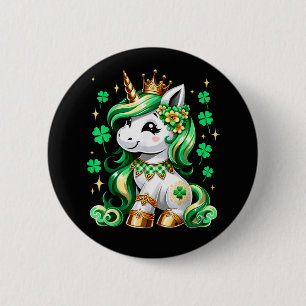 Badge Rond 5 Cm Joli Shamrock Licorne St Patrick