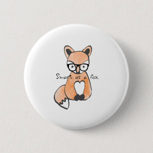 Badge Rond 5 Cm Joli Smart Fox