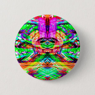Badge Rond 5 Cm Joli symétrique symétrique abstrait néon trial iPa