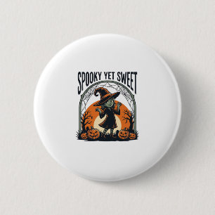 Badge Rond 5 Cm Joli T-shirt vintage de sorcière d'Halloween effra