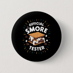 Badge Rond 5 Cm Joli testeur de s'mores officiel Smores drôle camp