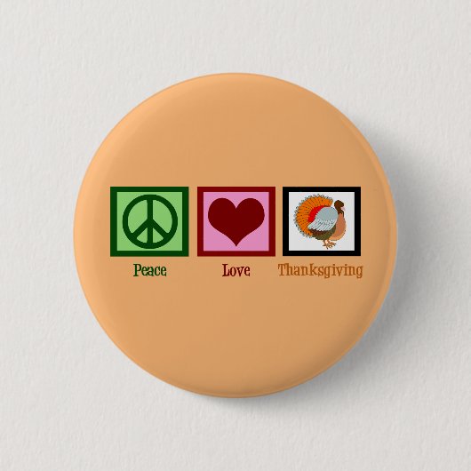 Badge Rond 5 Cm Joli Thanksgiving Orange (Devant)