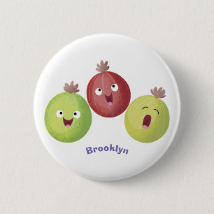 Badge Rond 5 Cm Joli trio gooseberry chantant dessin animé