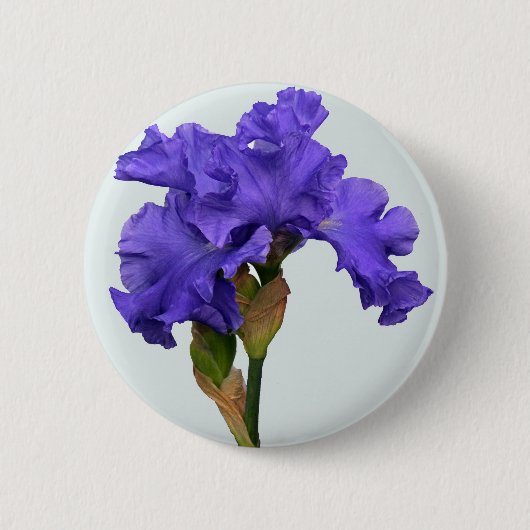 Badge Rond 5 Cm Joli violet Iris Floral Photo (Devant)
