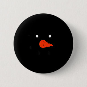 Badge Rond 5 Cm Joli visage de bonhomme de neige Snowlady Noël cor