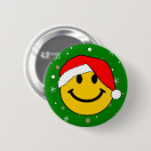 Badge Rond 5 Cm Joli visage de Noël Père Noël (Devant & derrière)