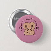 Badge Rond 5 Cm Joli visage de singe de bébé (Devant & derrière)