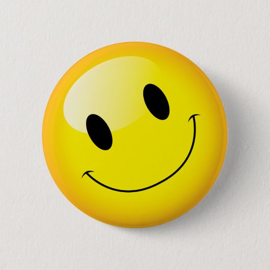 Badge Rond 5 Cm Joli visage souriant jaune Émoticon (Devant)
