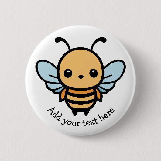 Badge Rond 5 Cm Jolie abeille à dessin animé (Devant)