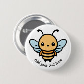 Badge Rond 5 Cm Jolie abeille à dessin animé (Devant & derrière)