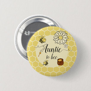 Badge Rond 5 Cm Jolie abeille avec douce tante-à-abeille bouton de