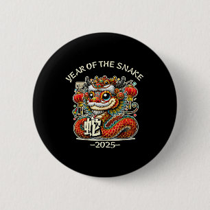 Badge Rond 5 Cm Jolie année du serpent 2025 Nouvel An chinois