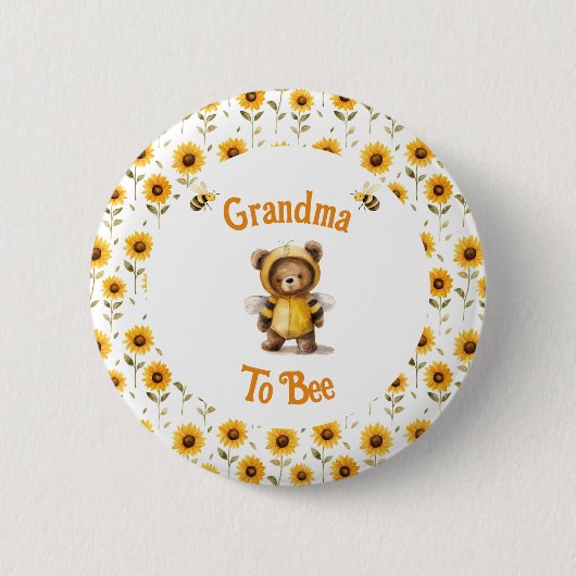 Badge Rond 5 Cm Jolie Bee Bear Ba-Bee Douche au miel (Devant)