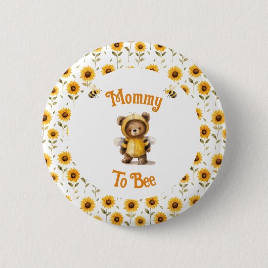 Badge Rond 5 Cm Jolie Bee Bear Ba-Bee Douche au miel (Devant)