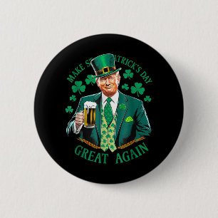 Badge Rond 5 Cm Jolie Bière Shamrock Trump Make St Patricks Day Gr