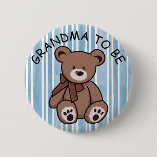 Badge Rond 5 Cm Jolie Brown Teddy Bear GRANDMA à être