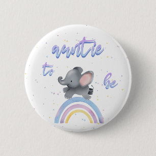 Badge Rond 5 Cm Jolie éléphant avec arc-en-ciel coloré future tant