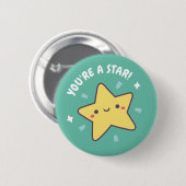Badge Rond 5 Cm Jolie étoile Doodle (Devant & derrière)