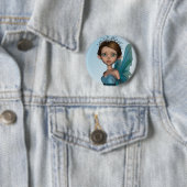 Badge Rond 5 Cm Jolie Fée (En situation)