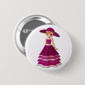 Badge Rond 5 Cm Jolie fille (Devant & derrière)