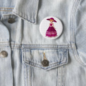 Badge Rond 5 Cm Jolie fille (En situation)
