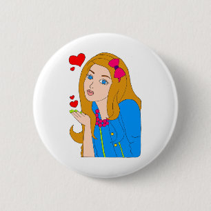 Badge Rond 5 Cm Jolie fille